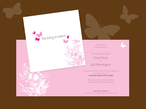 Butterfly Wedding Invitation