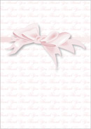 Bow wedding stationery thank you card