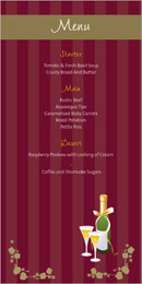 Fairytale wedding stationery menu