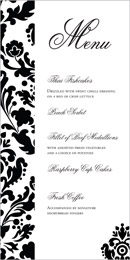 Flockamania wedding stationery menu