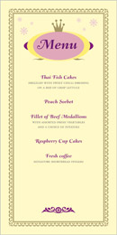 Matilda wedding stationery menu