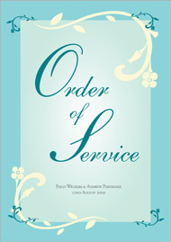 Romantic wedding stationery order of service