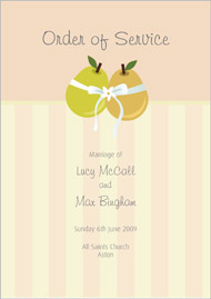 Tying the Knot wedding stationery order of service