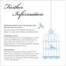 Birdcage wedding stationery Information Insert