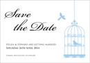 Birdcage wedding stationery save the date card