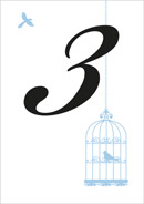 Birdcage wedding stationery table number