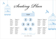 Birdcage wedding stationery table plan