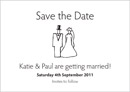 Bride & Groom wedding stationery save the date card