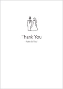 Bride & Groom wedding stationery thank you card