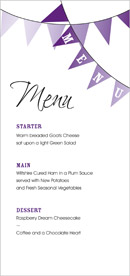 Bunting wedding stationery menu