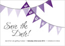 Bunting wedding stationery save the date card