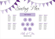 Bunting wedding stationery table plan