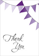 Bunting wedding stationery thank you card