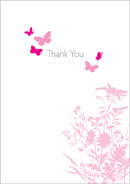 Butterfly wedding stationery thank you card