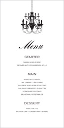 Chandelier wedding stationery menu