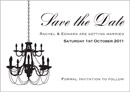 Chandelier wedding stationery save the date card