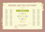 Country Love wedding stationery table plan