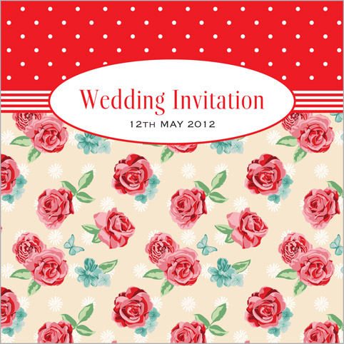 Vintage Rose wedding stationery invitation