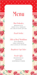 Vintage Rose wedding stationery menu