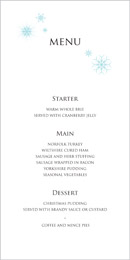 Winter Wonderland wedding stationery menu