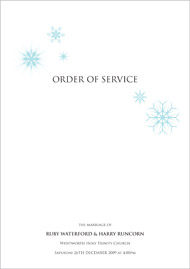 Winter Wonderland wedding stationery order of service