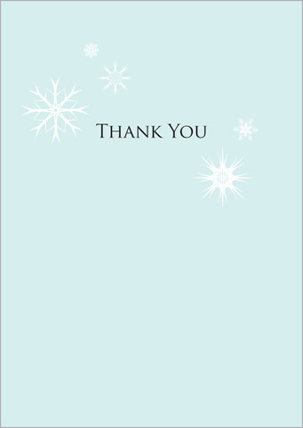 Winter Wonderland wedding stationery thank you card