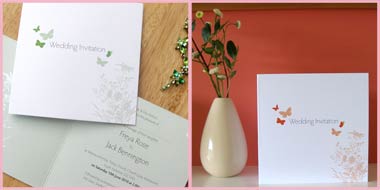 Butterfly wedding stationery invitation