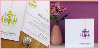 Chandelier wedding stationery invitation