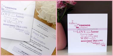 Sentiments wedding stationery invitation